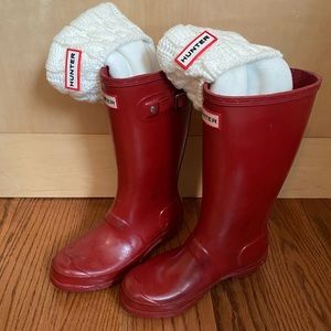 Hunter Original Kids' bGloss Rain Boot (big Kids size 3)- RED